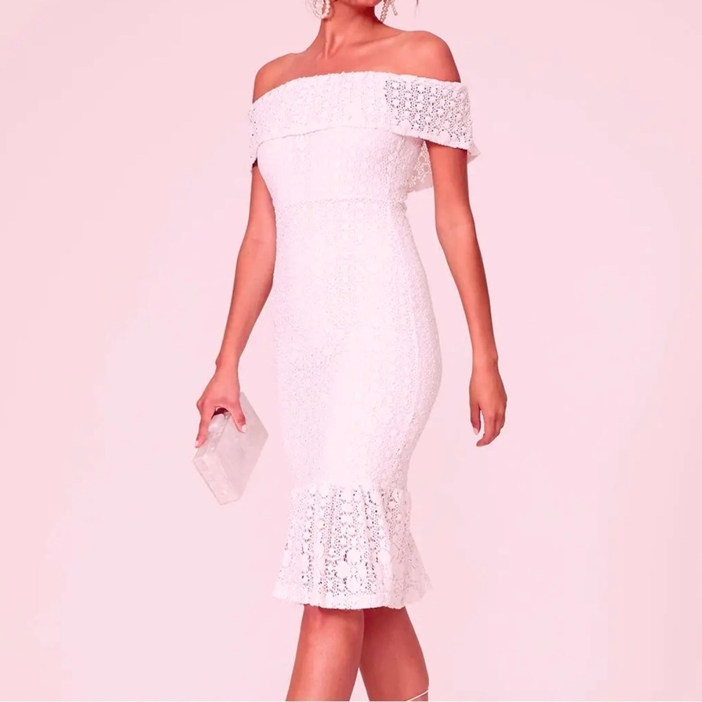 Nightcap Womens Sunflower Lace Midi Dress light pink size medium